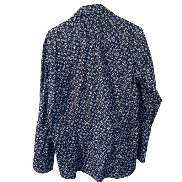 Ted Baker Endurance Blue Floral Button Up Contrasting Cuffs - Picture 7 of 7